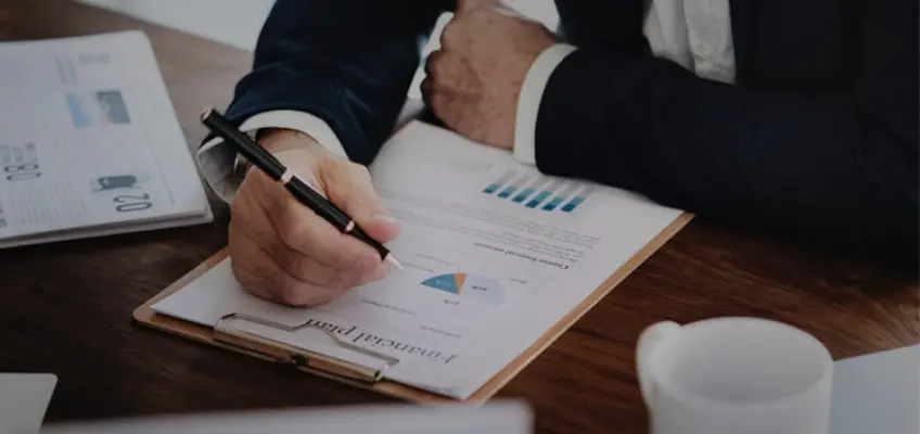 A person checking data